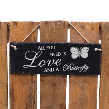 Dekolando Hängedekoration Schmetterling 22x8cm All you need is Love and a Butterfly