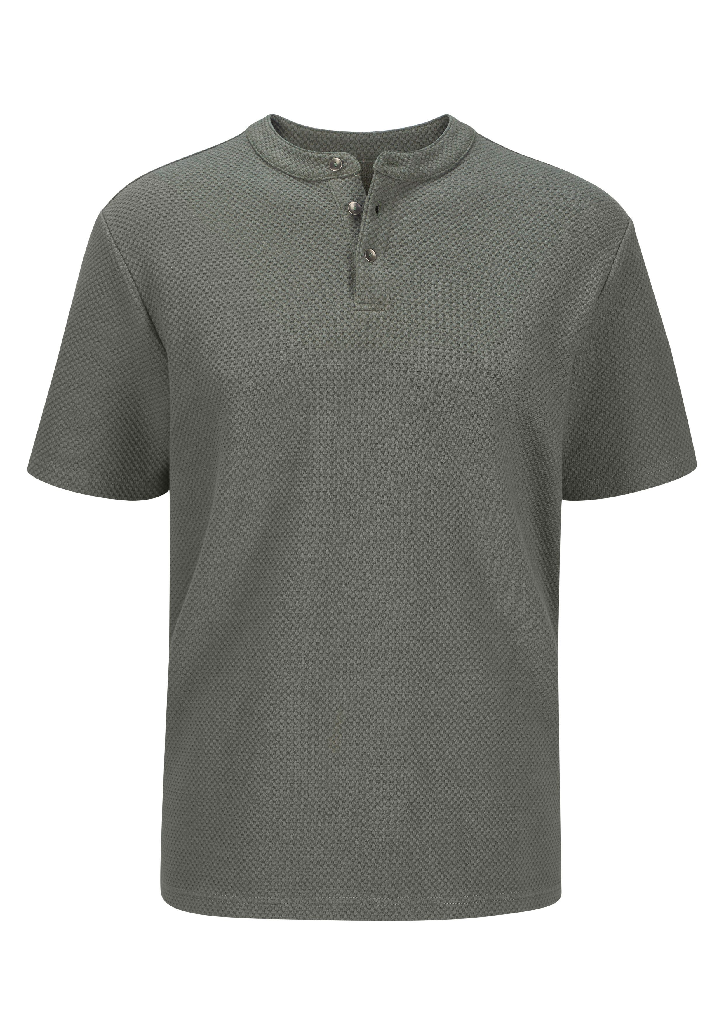 John Devin T-Shirt Kurzarm-Poloshirt aus Struktur-Qualität mit modischem Stehkragen und Knopfleiste. € 16,99