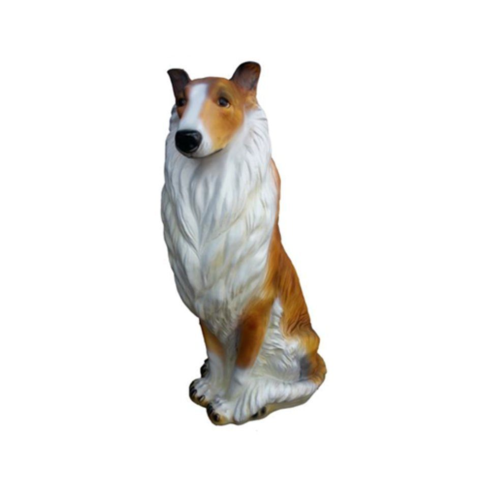 Figuren 90cm Figur Hund Skulptur JVmoebel Deko Statue Langhaarcollie Dekofigur