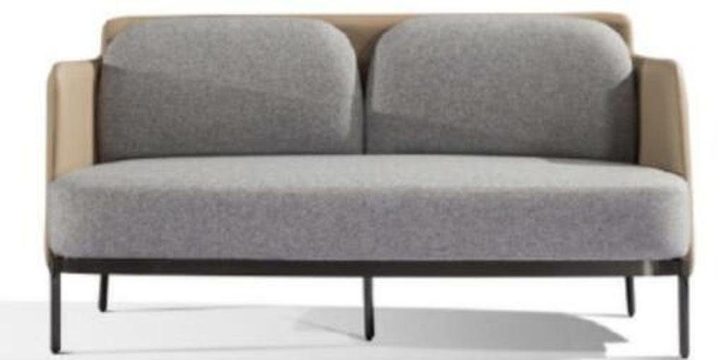 JVmoebel Sofa Klassischer Grauer Stil 2-Sitzer Sofa Möbel gepolsterte Textil Sofa, Made in Europe