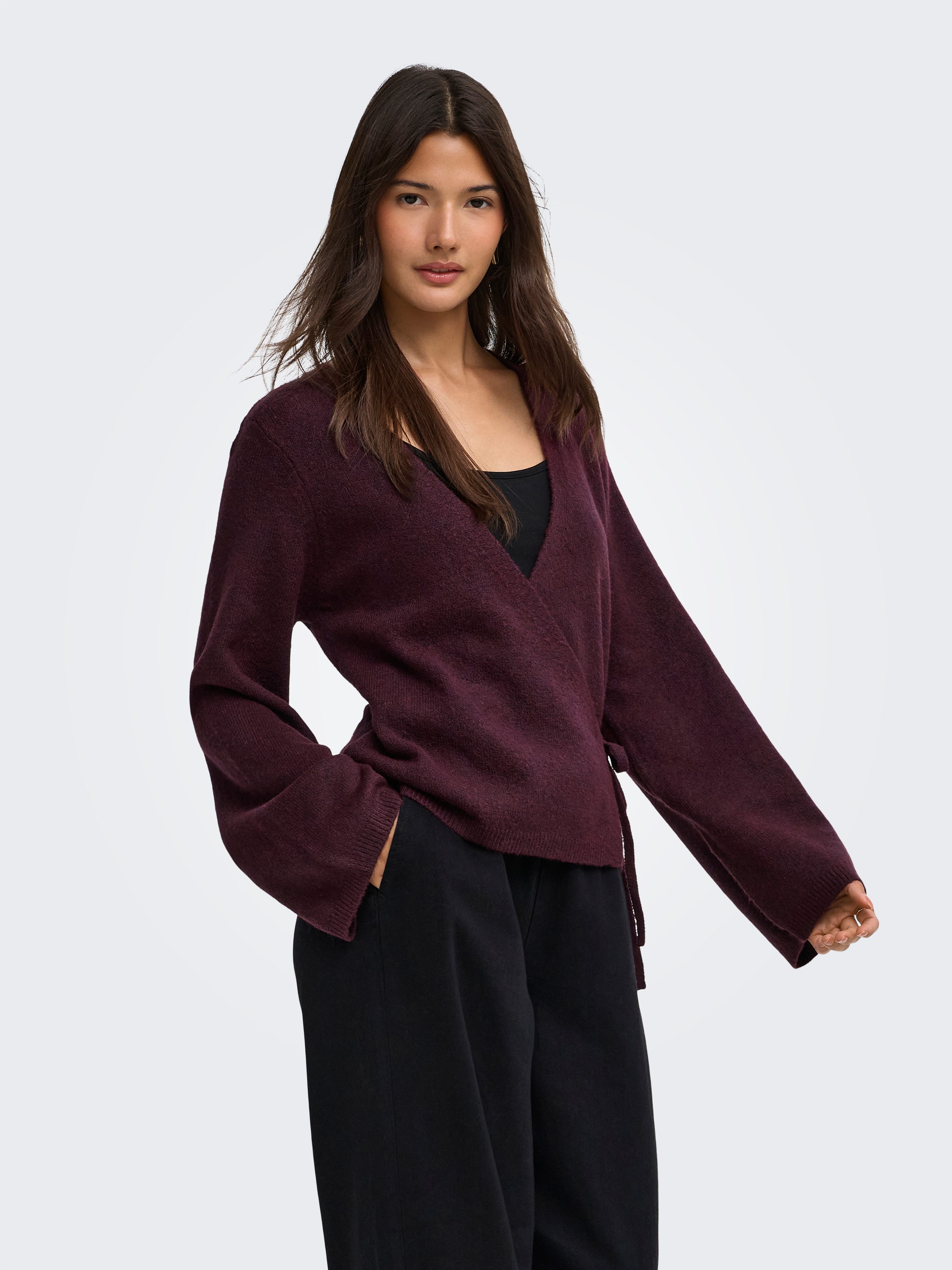JDY Strickjacke JDYSUPER BECKY L/S WRAP CARDI KNT NOOS Materialmix
