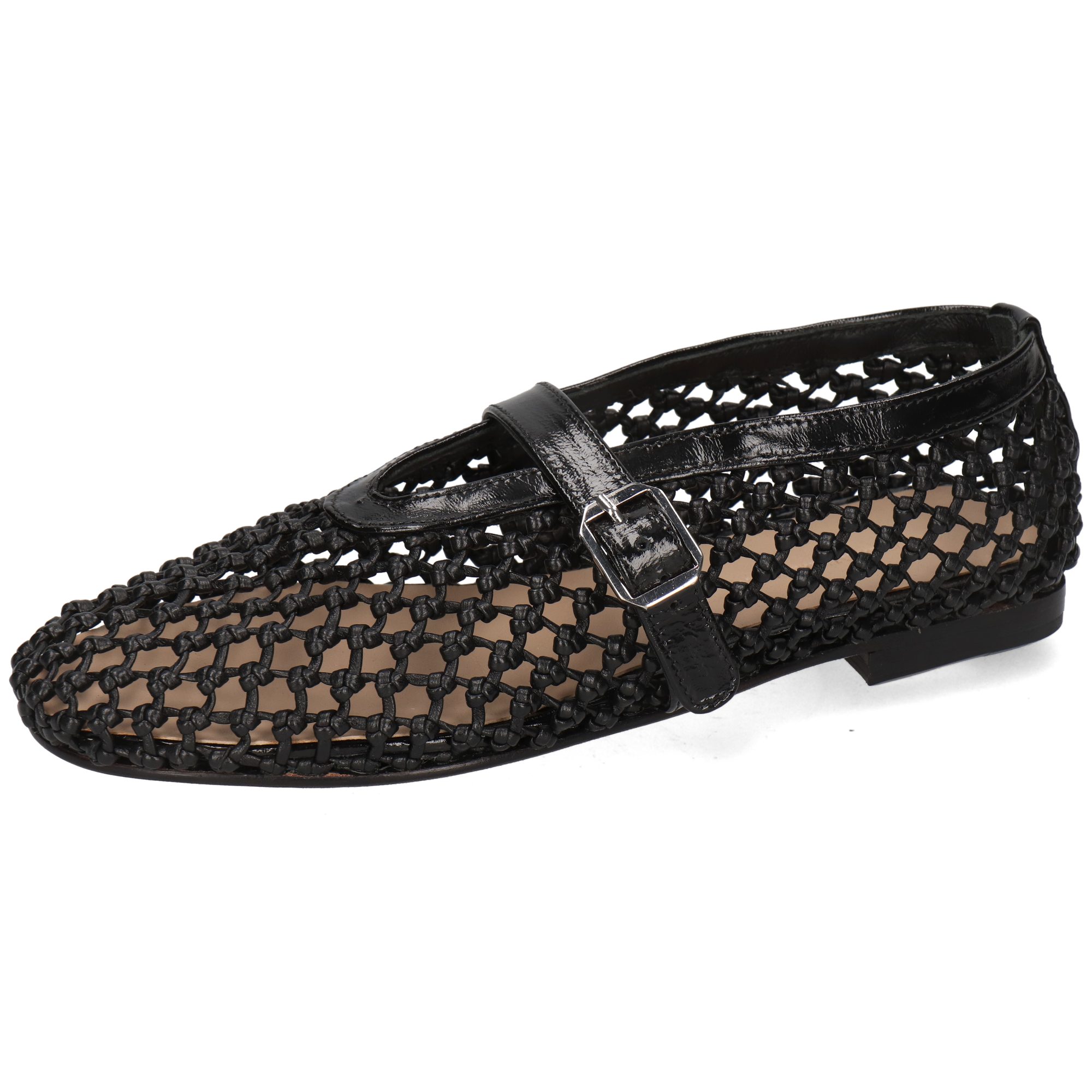 Melvin & Hamilton Alivia 1 Leder-Mary Jane Schuhe für Damen Ballerina Flache Absätze, Echtes Leder, Von Hand geflochten