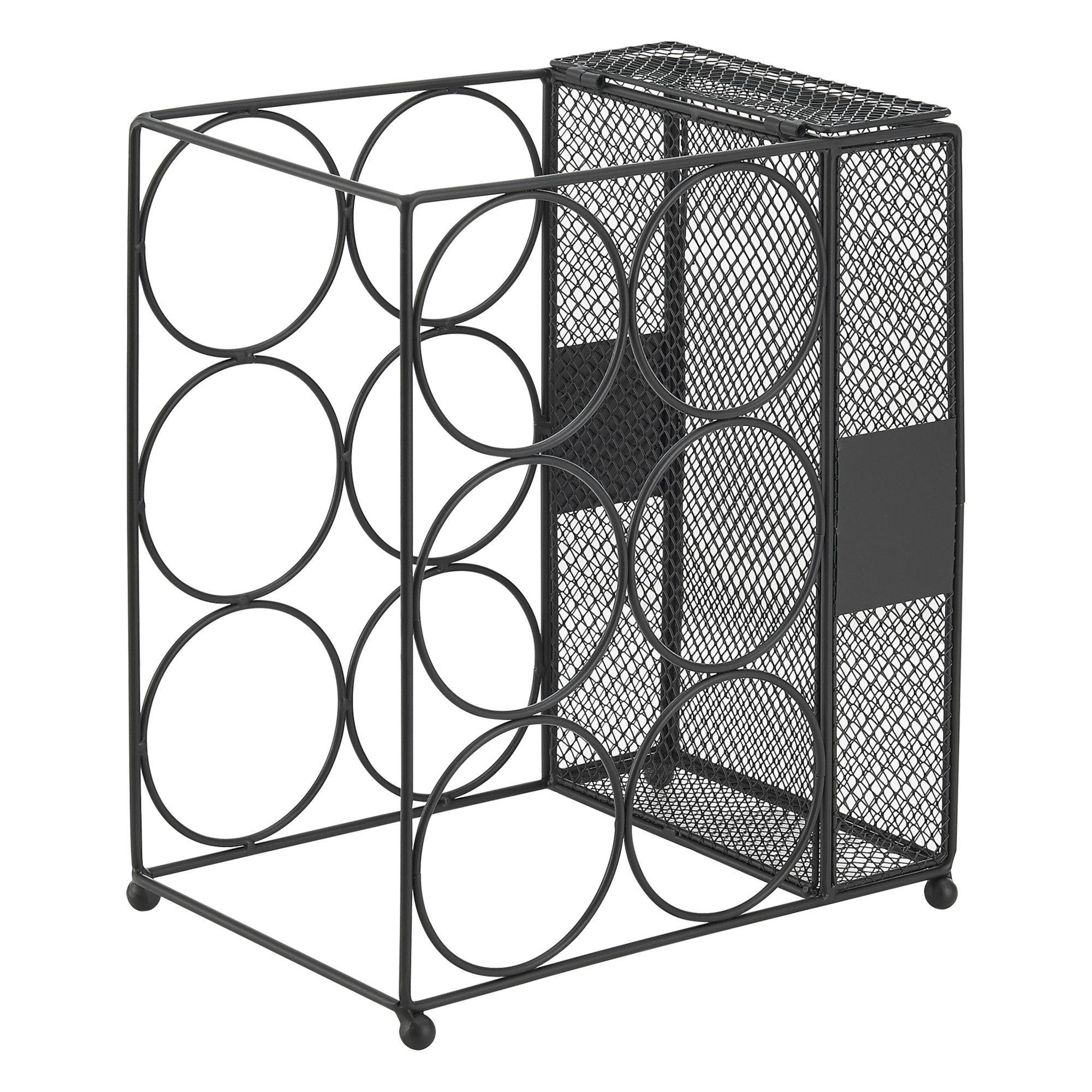 en.casa Weinregal, »Drangedal« Flaschenregal für 6 Flaschen Metall Schwarz