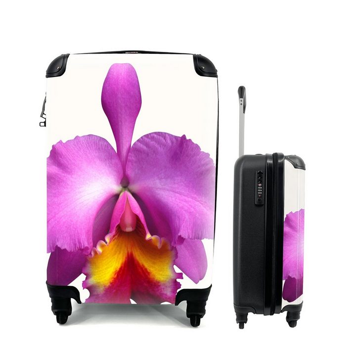 MuchoWow Handgepäckkoffer Nahaufnahme Orchidee 4 Rollen Reisetasche mit rollen Handgepäck für Ferien Trolley Reisekoffer