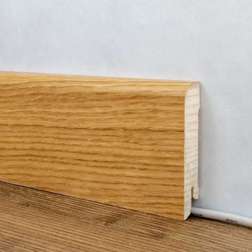 PROVISTON Sockelleiste Echtholzfurnier, 15 x 70 x 2500 mm, Eiche, Furnierte Fußleiste