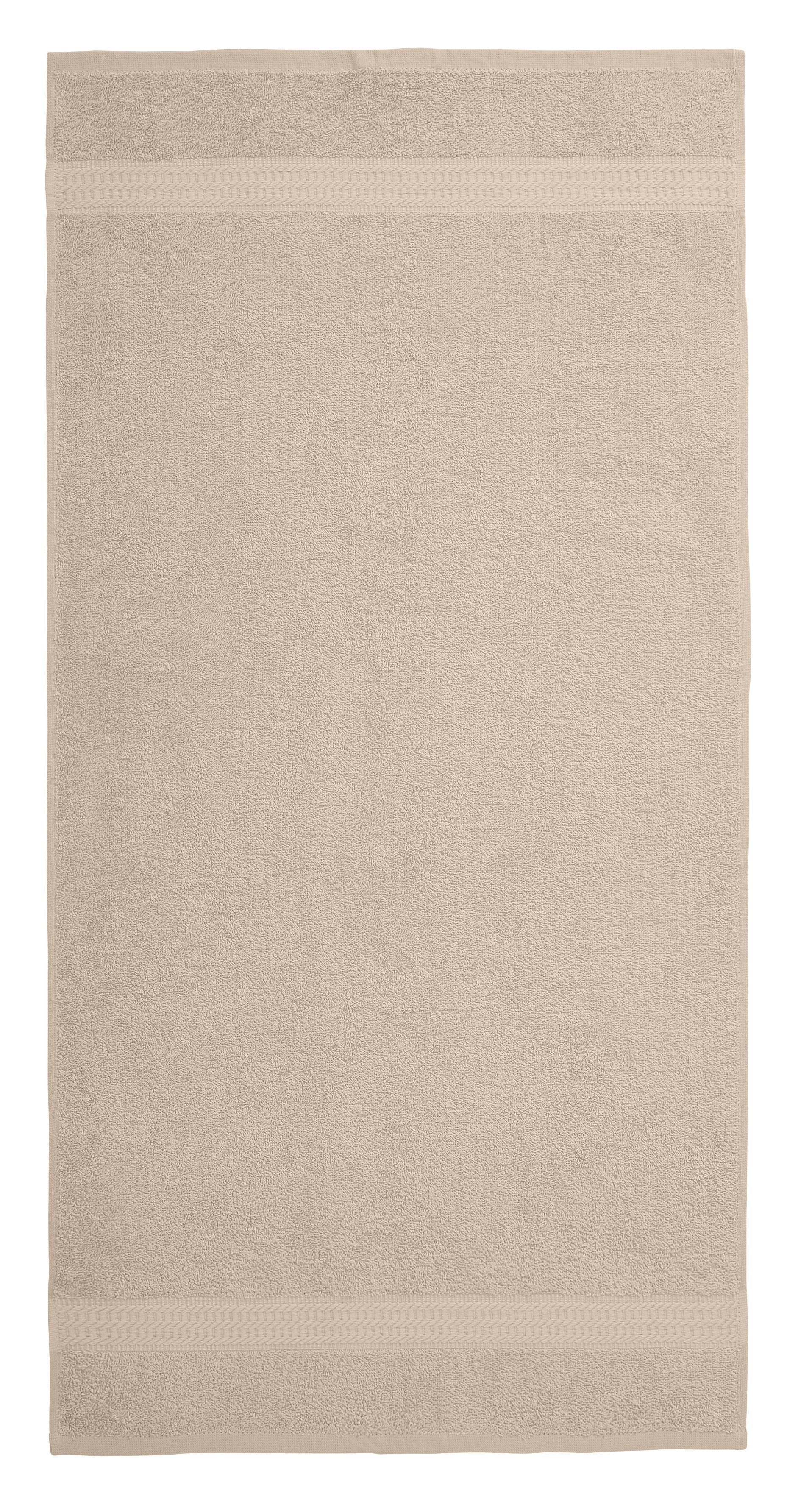 OTTO home Handtuch Set Juna, 6-tlg., 2 Duschtücher (70x140) 4 Handtücher (50x100), Walkfrottee (6-St), 100% Baumwolle, Handtuch-Set mit Bordüre, Uni-Farben, weich