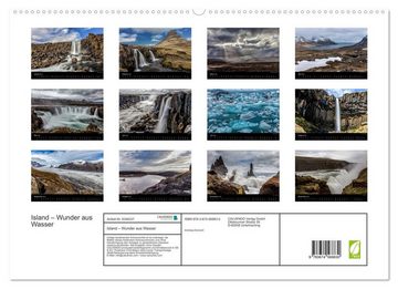 CALVENDO Wandkalender Island – Wunder aus Wasser (Premium, hochwertiger DIN A2 Wandkalender 2023, Kunstdruck in Hochglanz)
