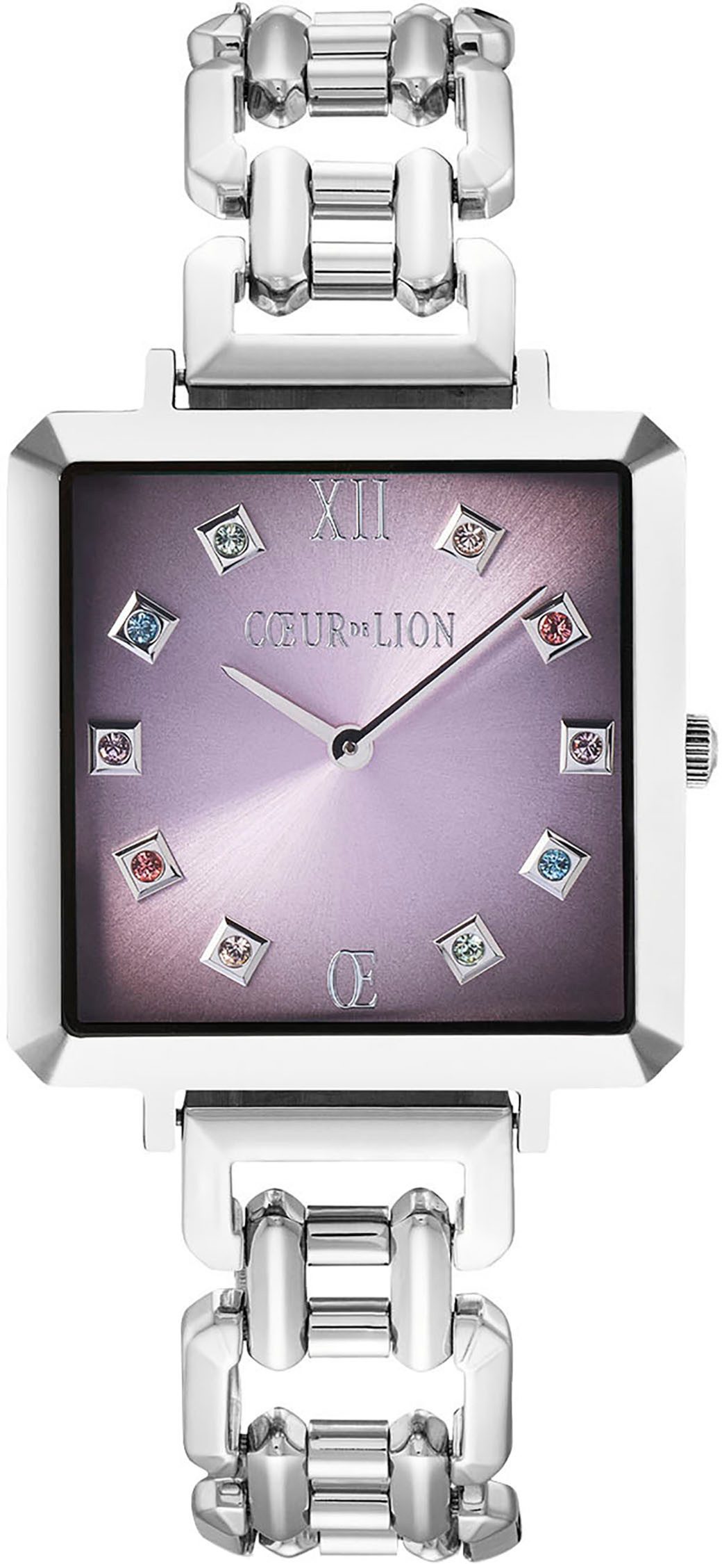 COEUR DE LION Quarzuhr 7630/74-1719, Armbanduhr, Damenuhr, Edelstahlarmband, analog, Swarovski®-Kristalle