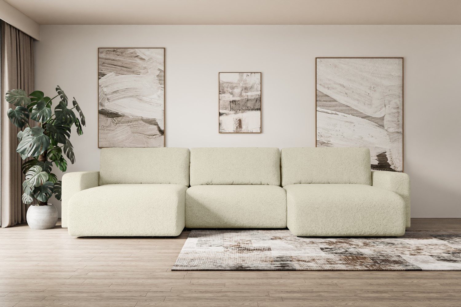 ALTDECOR Wohnlandschaft KLEEA-U, Couch mit Schlaffunktion, günstig online kaufen