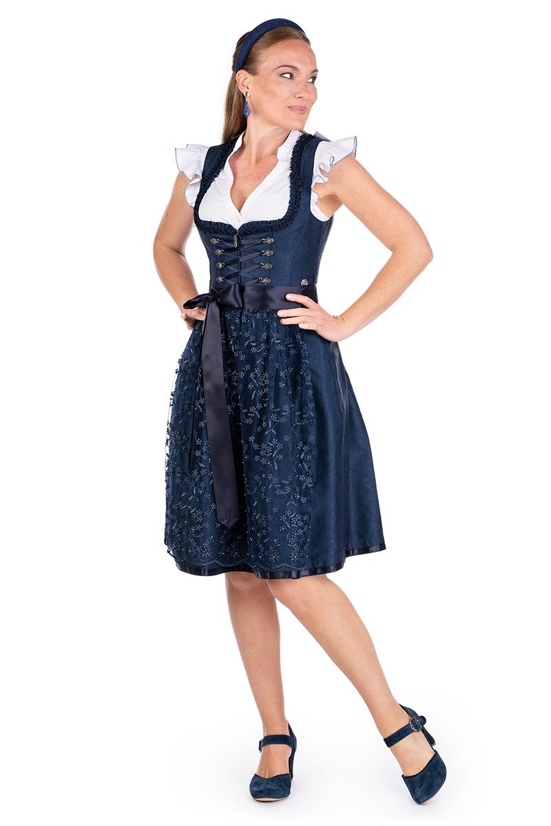 Madame Marie Dirndlbluse Dirndlbluse - LUNAVEA - weiß/stahlblau – Bild 4 von 5