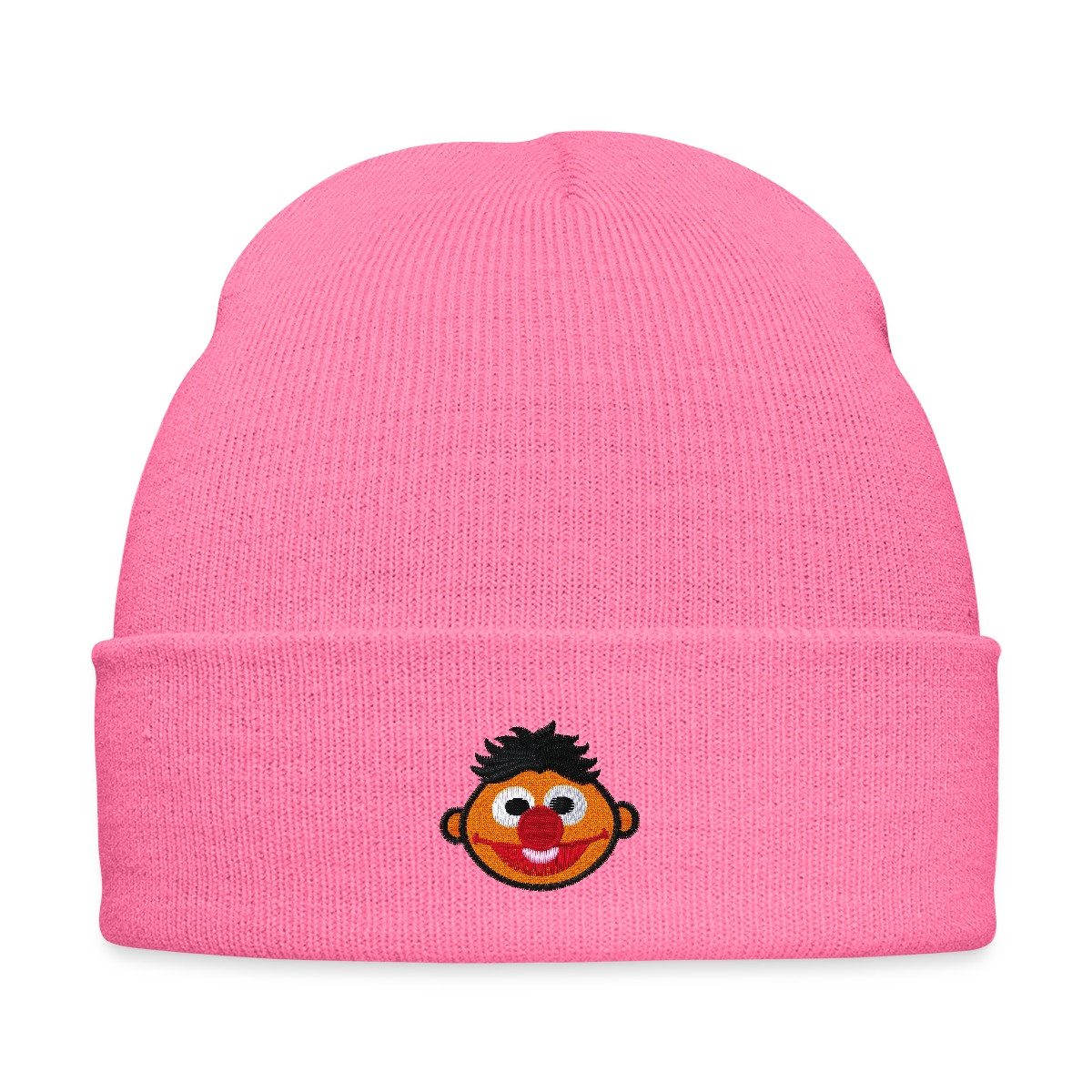 Spreadshirt Beanie Sesamstraße Ernie Als Stickmotiv Bestickte Wintermütze (1-St)
