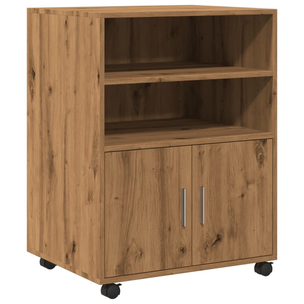 vidaXL Aktenschrank NA Aktenschrank Rollschrank Artisan-Eiche 60x48x81 cm Holzwerkstoff mi