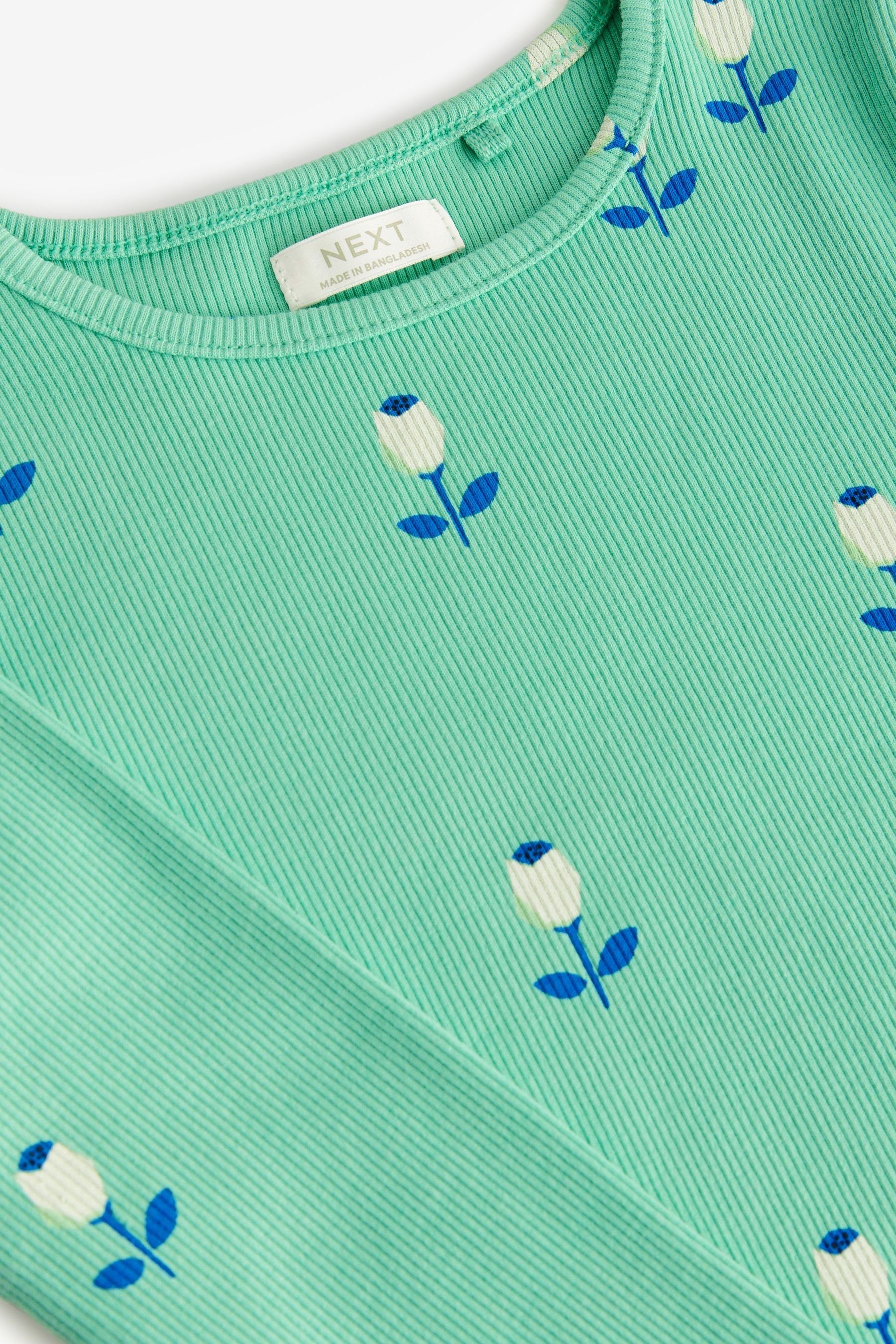 Green Next Feinripp-Shirt (1-tlg) Flower Langärmeliges Langarmshirt