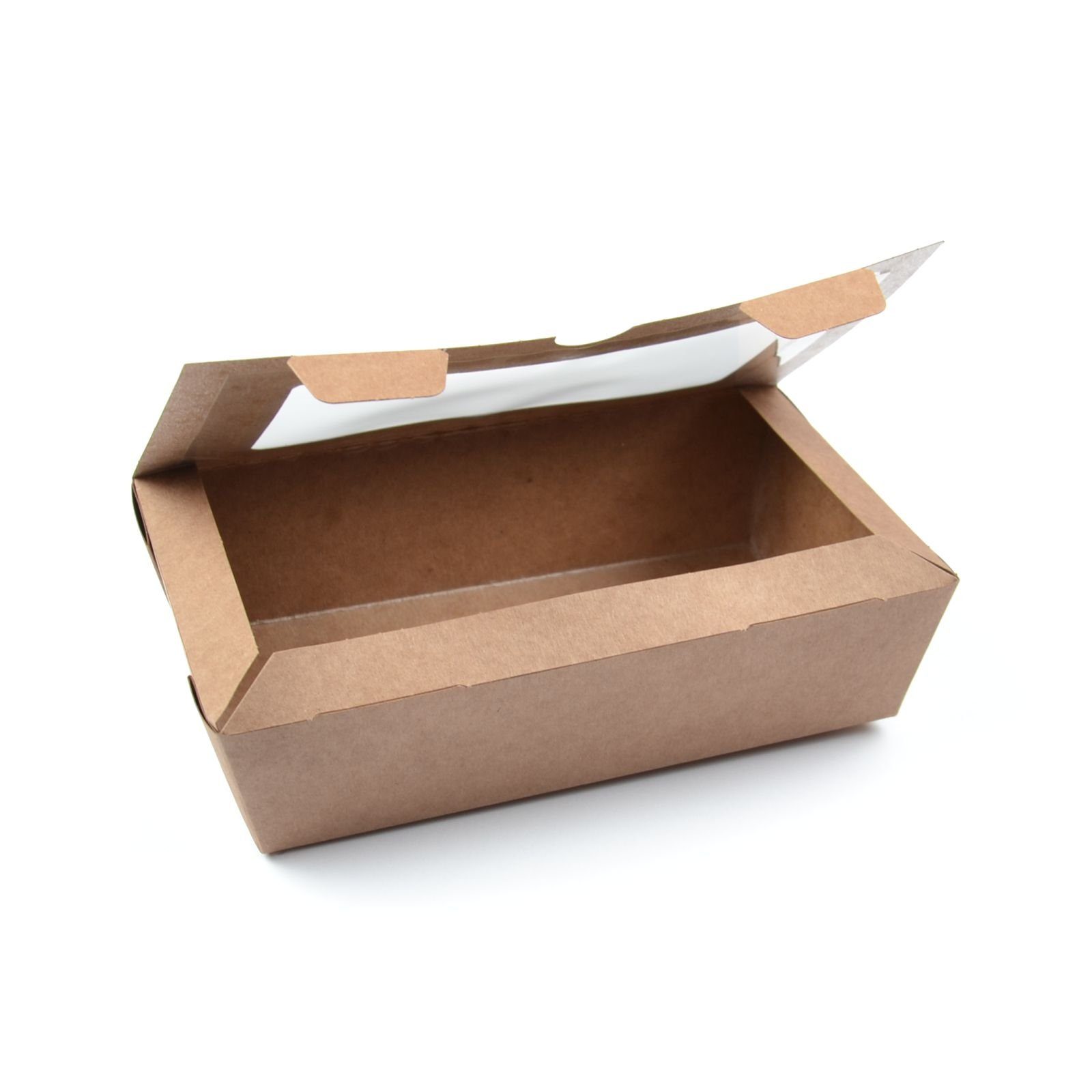 M), Sichtfenster Stück mit Box Foodcase Fast Snackbox Boxen (Größe kraft, mit Food (180×100×50 Food Einwegschale mm), Fenster 50