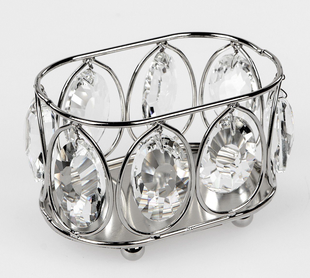formano Teelichthalter Kristall, Silber Glas H:8.5cm