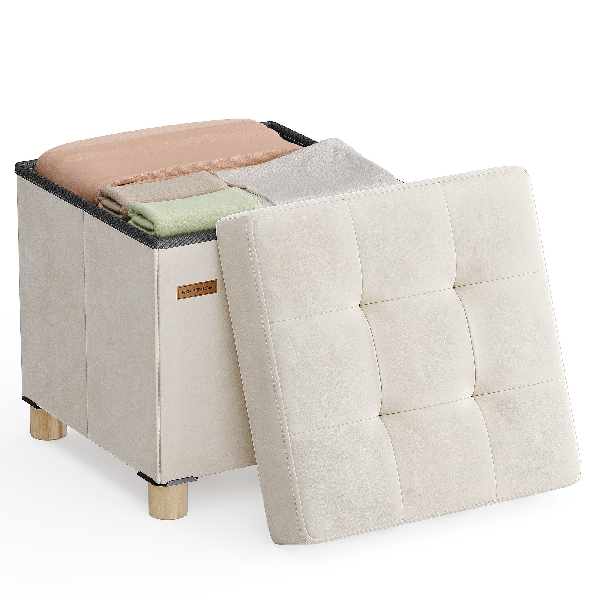SONGMICS Sitzhocker, Sitzhocker, Aufbewahrungsbox faltbar, 38 günstig online kaufen