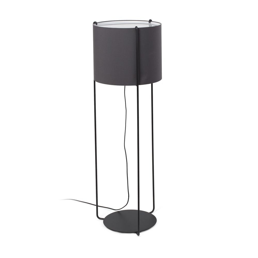 120cm FARO Barcelona Schwarz (ohne Schirm) Stehlampe Schwarz Drum