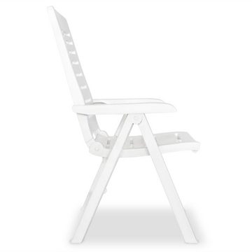 vidaXL Garten-Essgruppe 3-tlg Bistro-Set Kunststoff Weiß Sitzgruppe Set