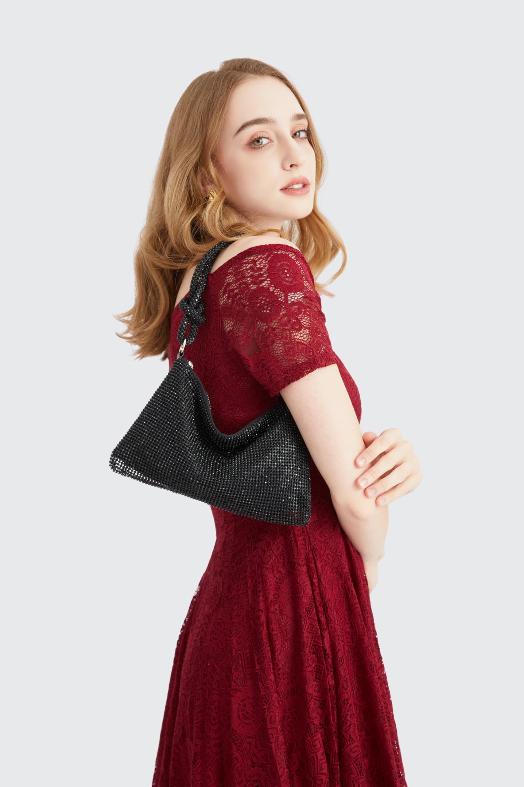 Coonoor Clutch Abendtasche für Damen, Umhängetasche, Kupplung für Zeremonie, Hochzeit/Party/Abschlussball/Box, Taschen aus Strass