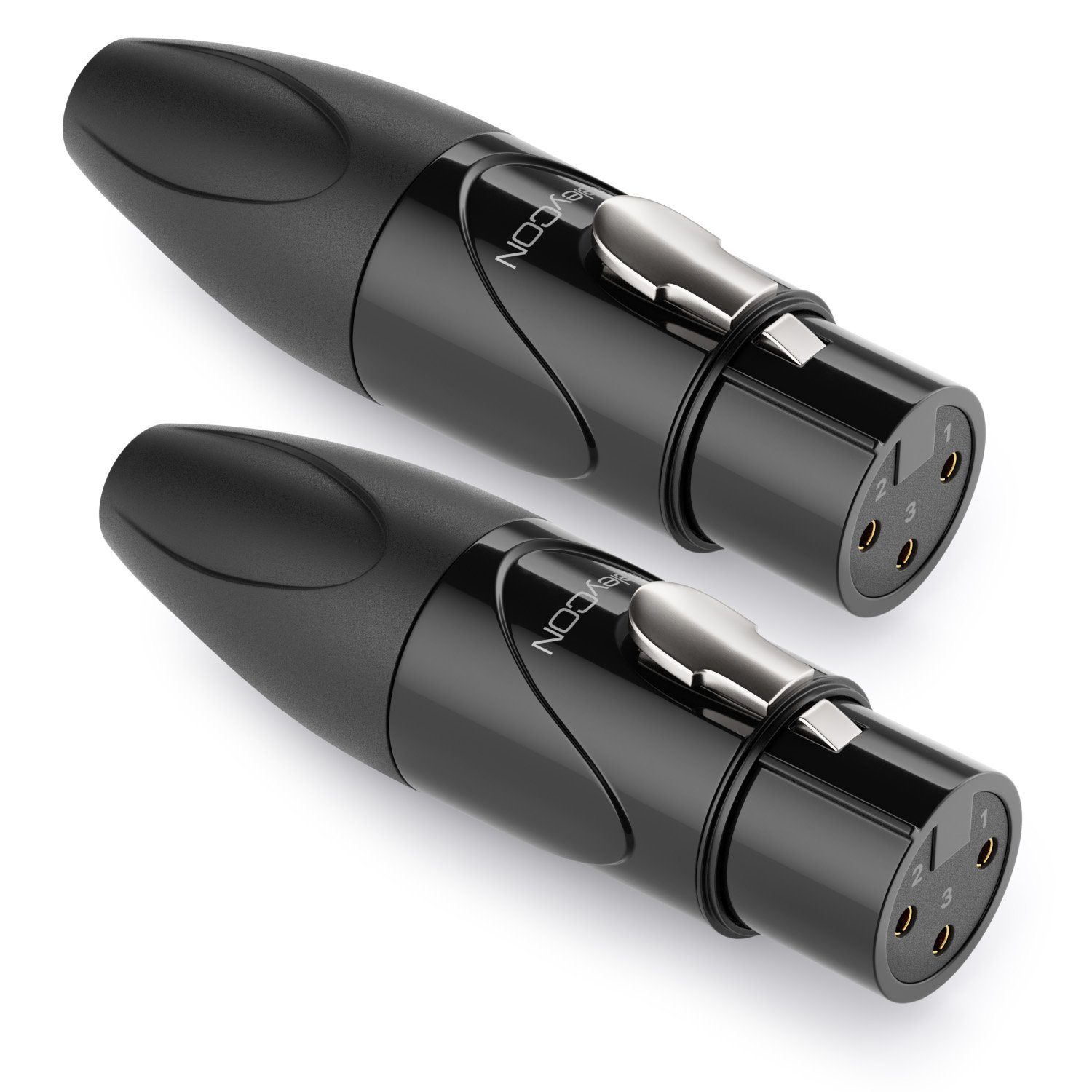 deleyCON 2x XLR Audio Adapter Konfektionierbar XLR Buchse auf XLR Audio-Kabel
