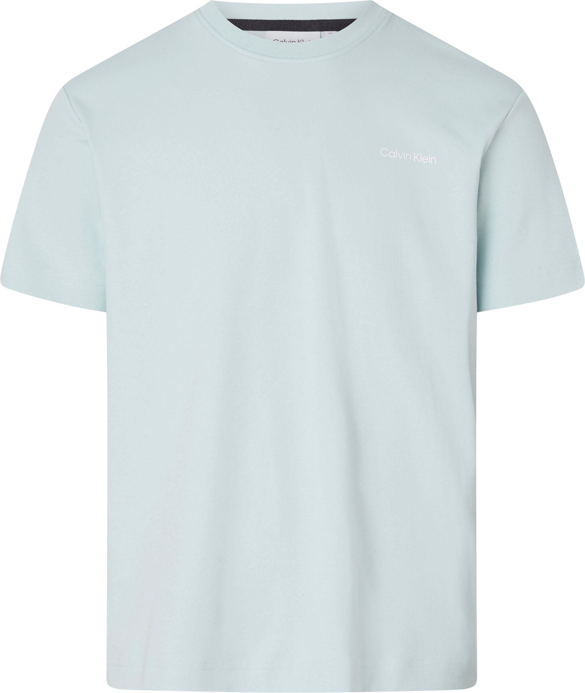 der T-Shirt green Calvin T-SHIRT Klein Logo auf ghost LOGO Brust mit INTERLOCK Klein Calvin MICRO