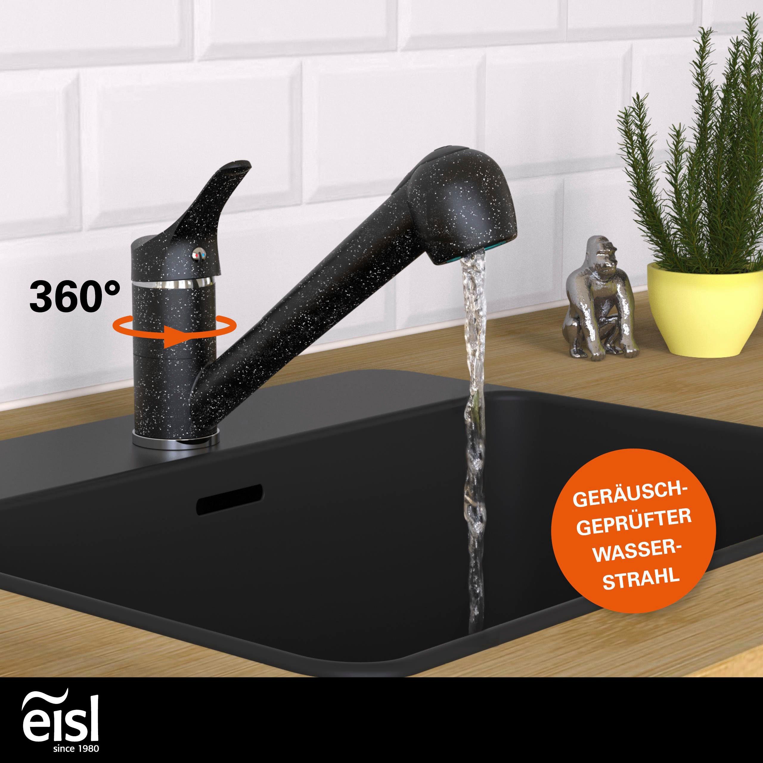 Eisl Spültischarmatur GRANIT Niederdruck, herausziehb., 2-fach verstellb., 90° schwenkbar