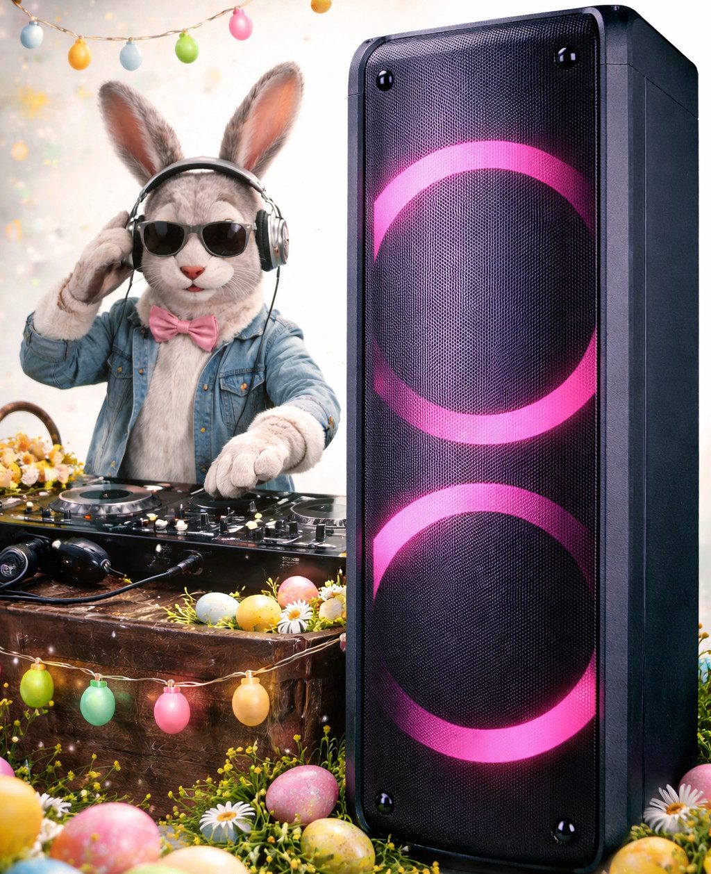 Reflexion PS09BT mit rotierenden Lichteffekten Party-Lautsprecher Stereo (Bluetooth, 500 W, Bluetooth, Radio, Karaoke, Disco-Licht Effekte, Micro-SD Slot)