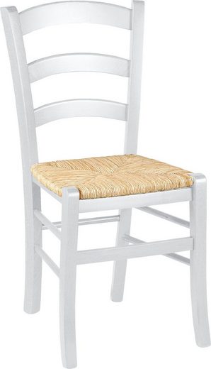 Home affaire Esszimmer Stuhl aus Massivholz Buche mit Sitz aus Grasgeflecht