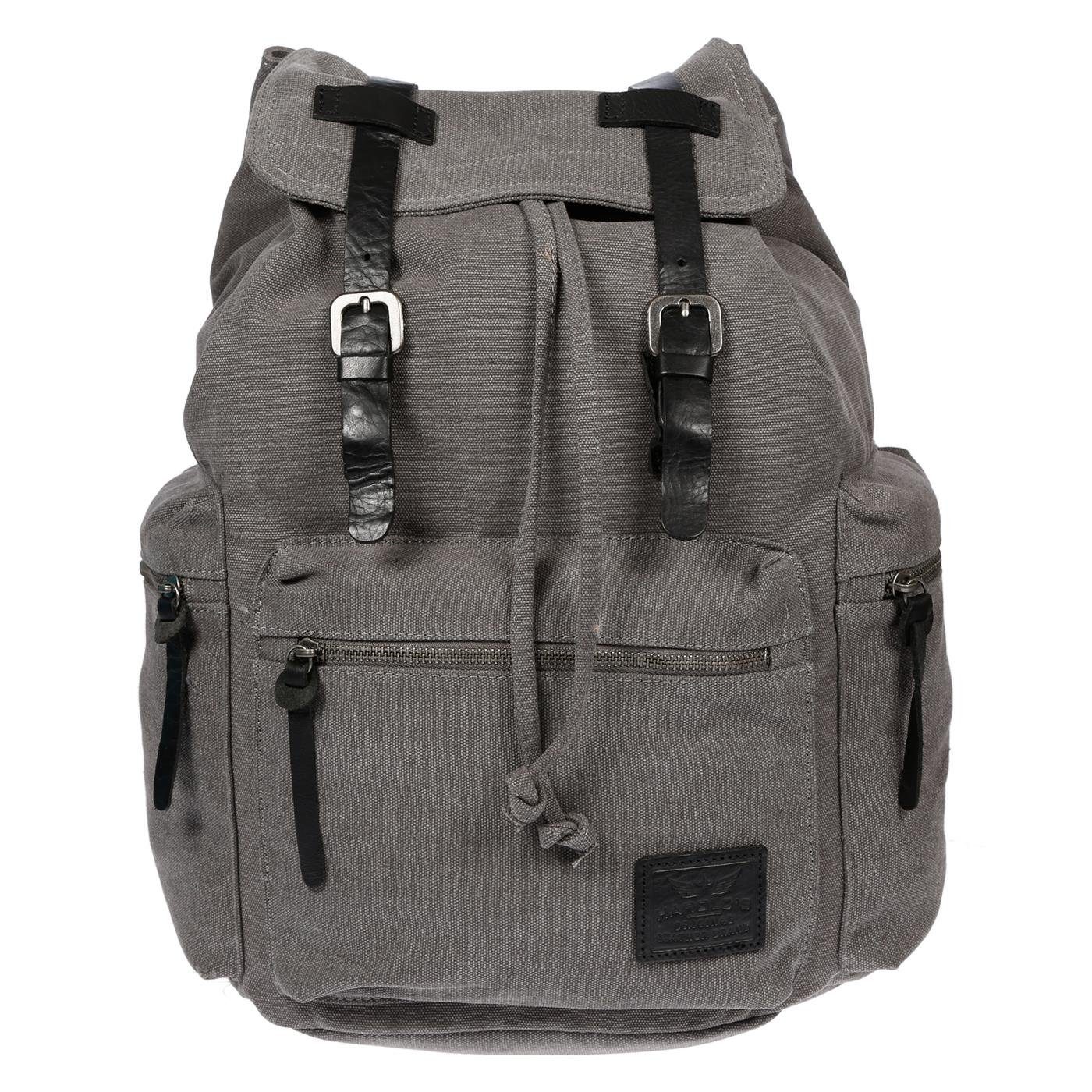 Christian Wippermann Cityrucksack Herren Damen Rucksack Laptoprucksack 17 Zoll Canvas, Leder Fach Uni Arbeit Schule