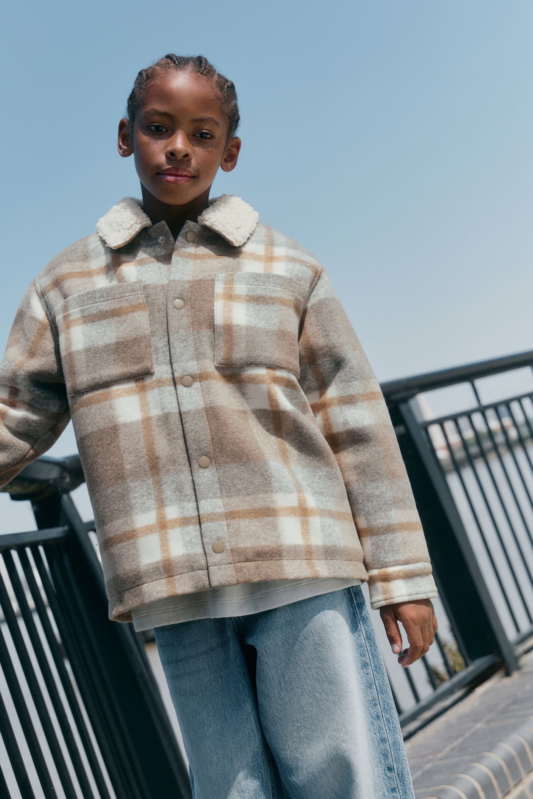 Next Hemdjacke Hemdjacke mit Teddyfellfutter (1-St)