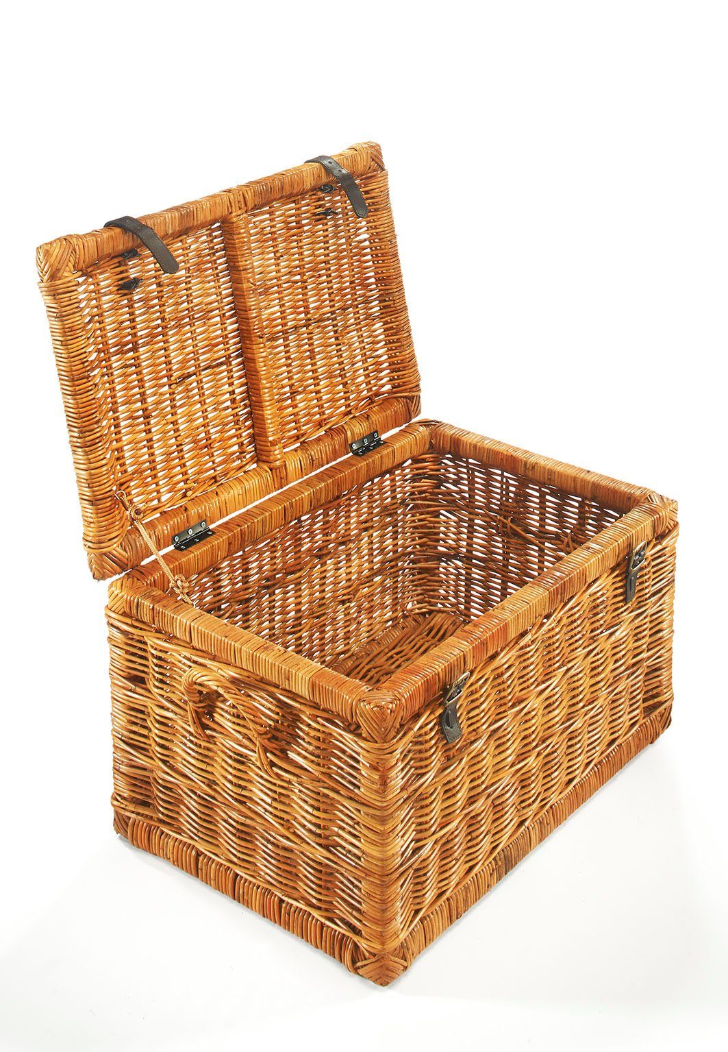 Kobolo Truhe Korbtruhe Sitztruhe - Rattan - lacak braun - mit Staufach