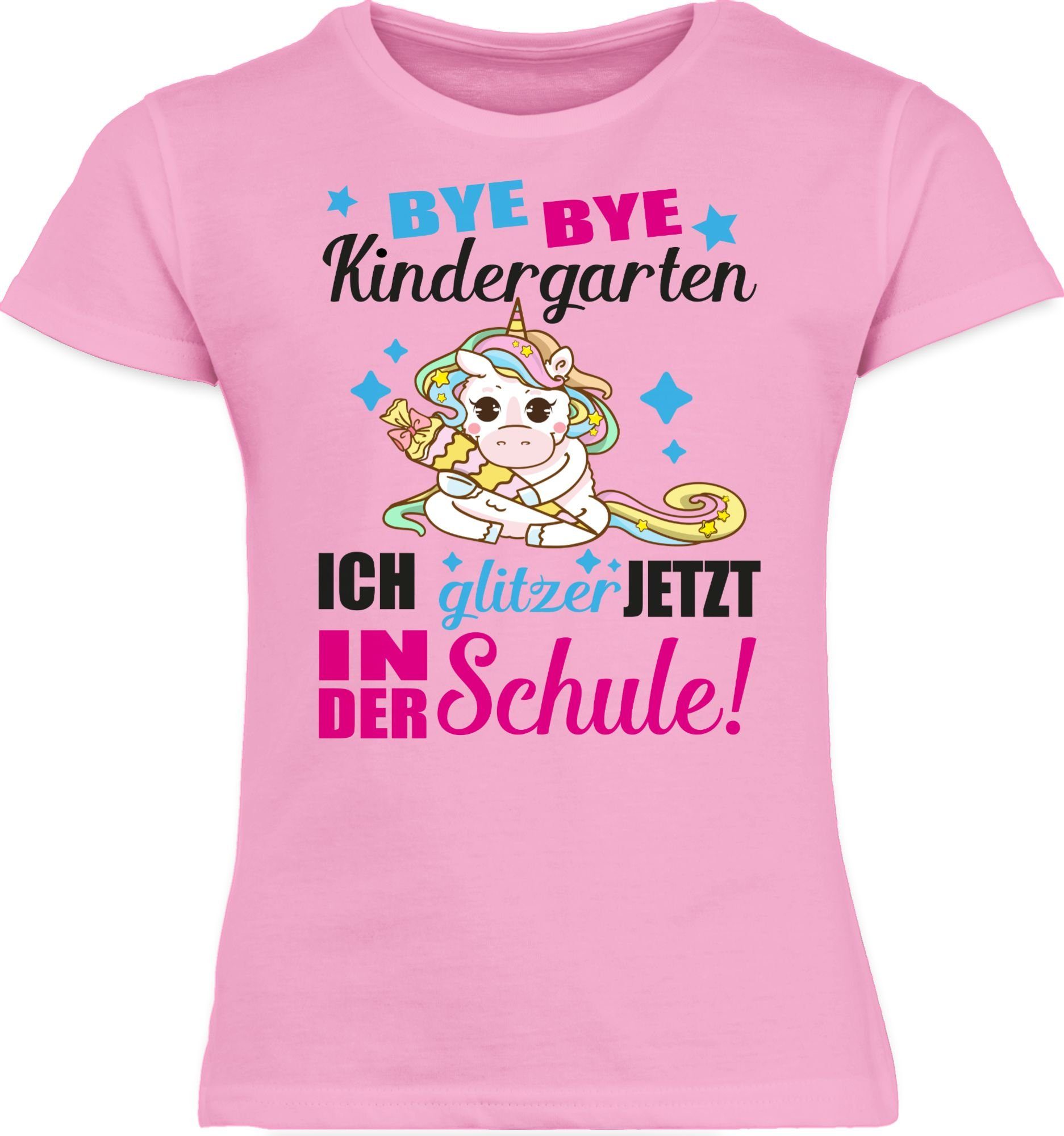 T-Shirt Ich glitzer jetzt in der Schule Einhorn