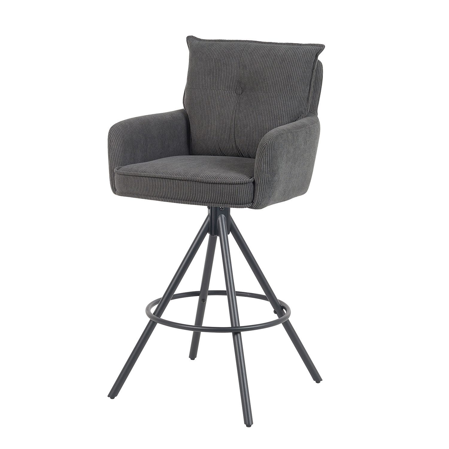 DUBI Möbel Barhocker Kira, Schwarz 360° drehbar im 2er-Set