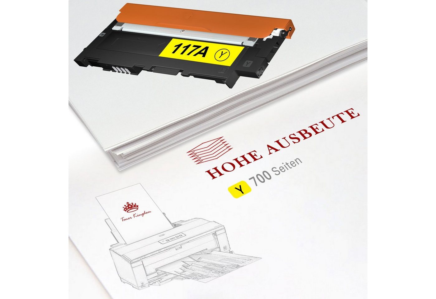 Thumbnail - Toner Kingdom Tonerpatrone Mit Chip ersetzt für HP 117A W2070 A Color Laser 150a 179fwg
