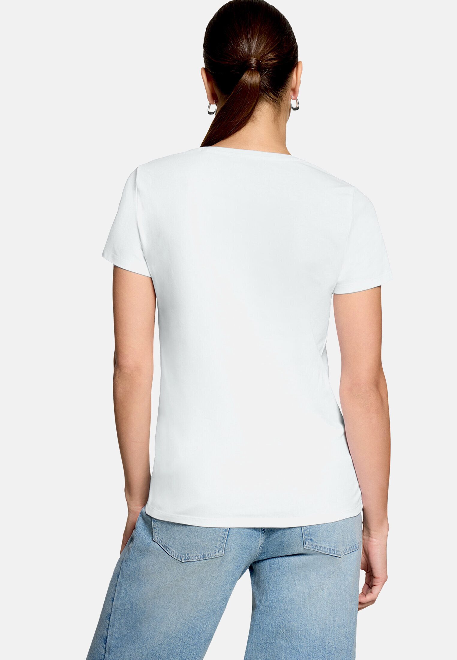 Zero Kurzarmshirt Damen mit Aufdruck (1-tlg) Glitzer – Bild 3 von 5