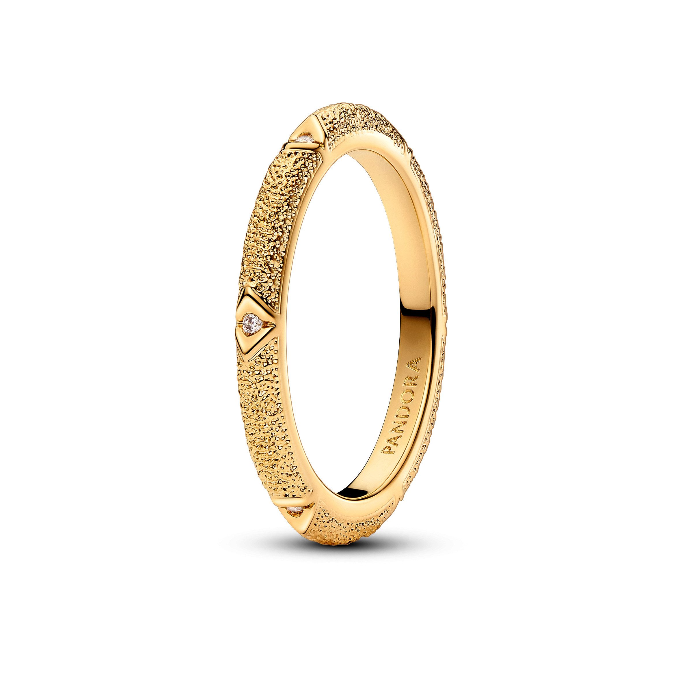 Pandora Silberring Pandora ME Struktur & Steine Ring 163322C01-52 vergoldet