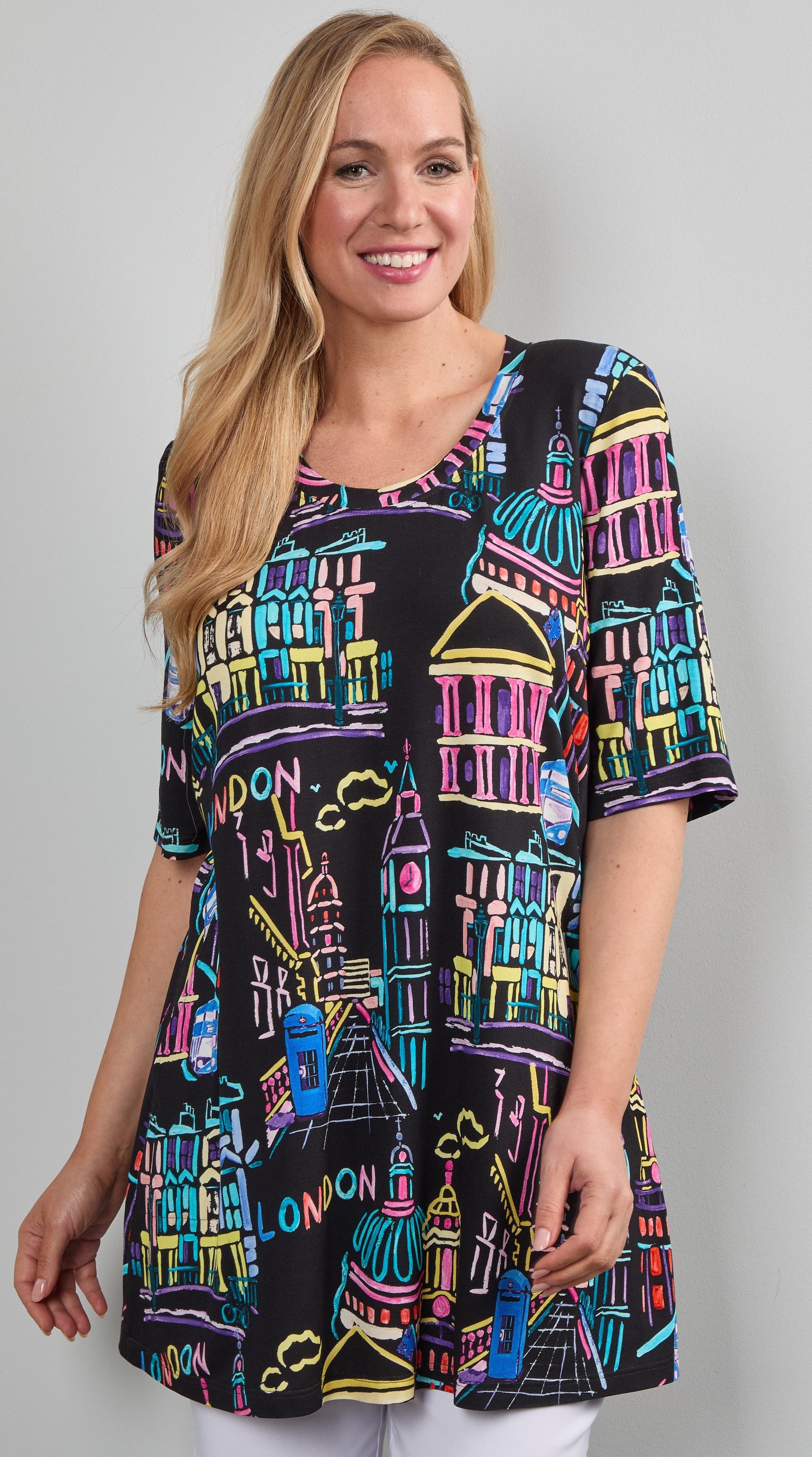 Mona Lisa Longshirt Große Größen mit besonders ausdrucksstarken Print günstig online kaufen