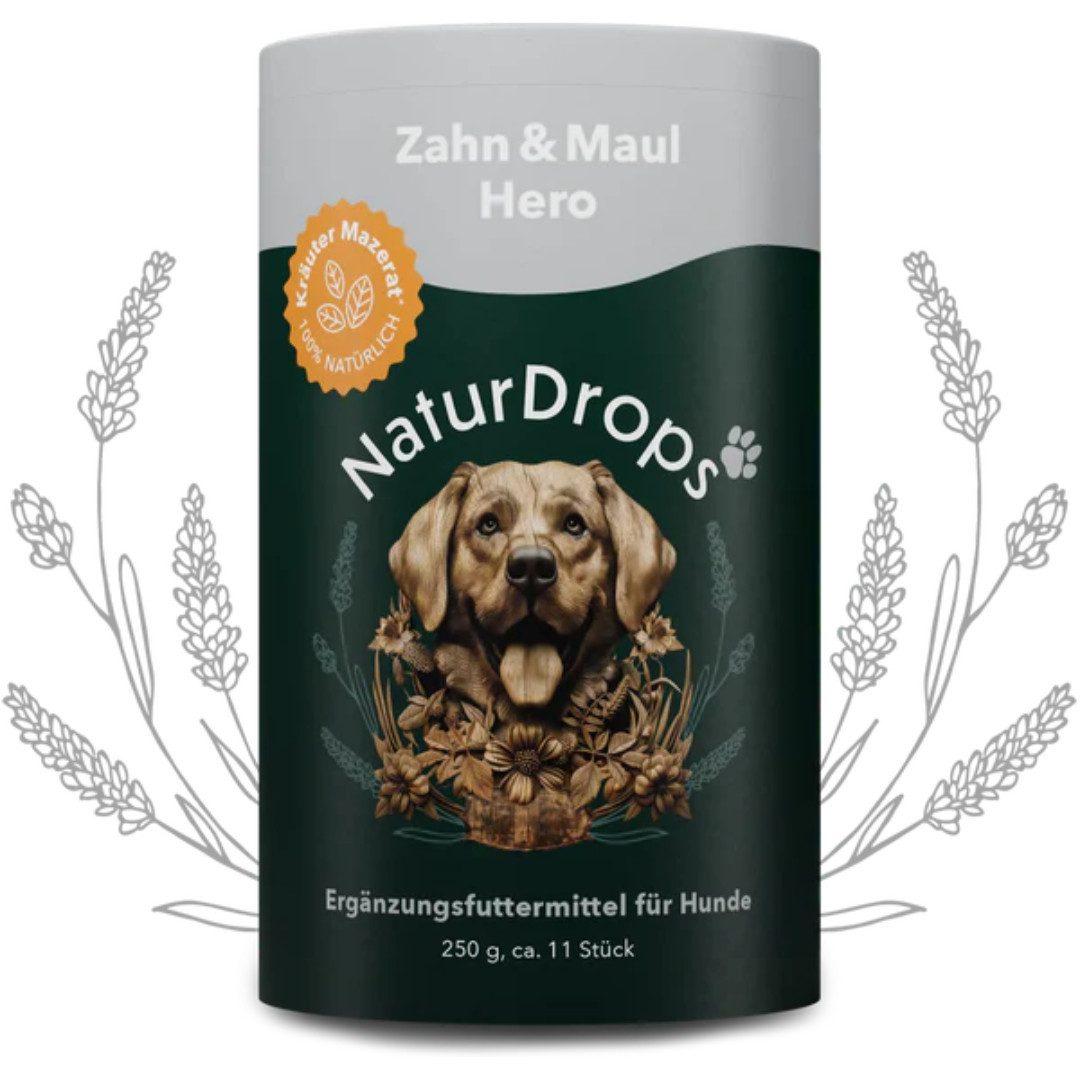 NaturDrops Zahn & Maul Hero Kaustangen Natürliche Zahnpflege, Nahrungsergänzungsmittel für: Hunde