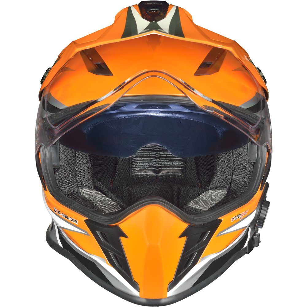 rueger-helmets Motorradhelm rueger RX-968 Crosshelm mit Bluetooth 1490 Gramm schwer, XS-XL