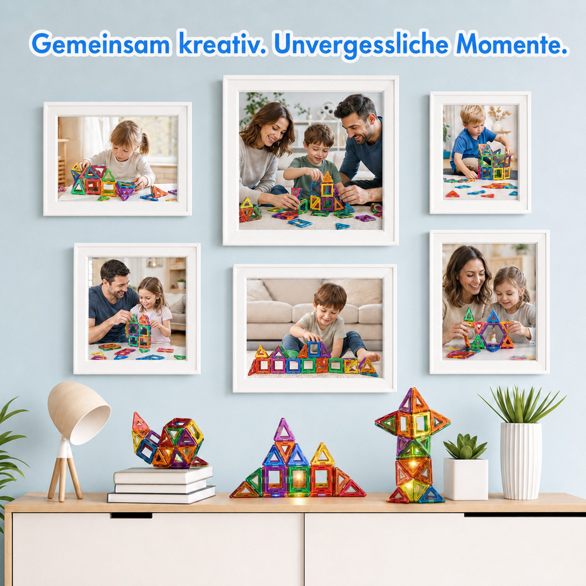 Luckice magnetische Bausteine, Lern- & Steckspiel, Kreativspielzeug für Kinder Magnetspielbausteine, (Set, 78 St., Magnetspielbausteine Starker Magnetismus hohe Haftkraft), Kinderspielzeug Geschenk ab 3 4 5 6 7 8 Jahre Junge Mädchen