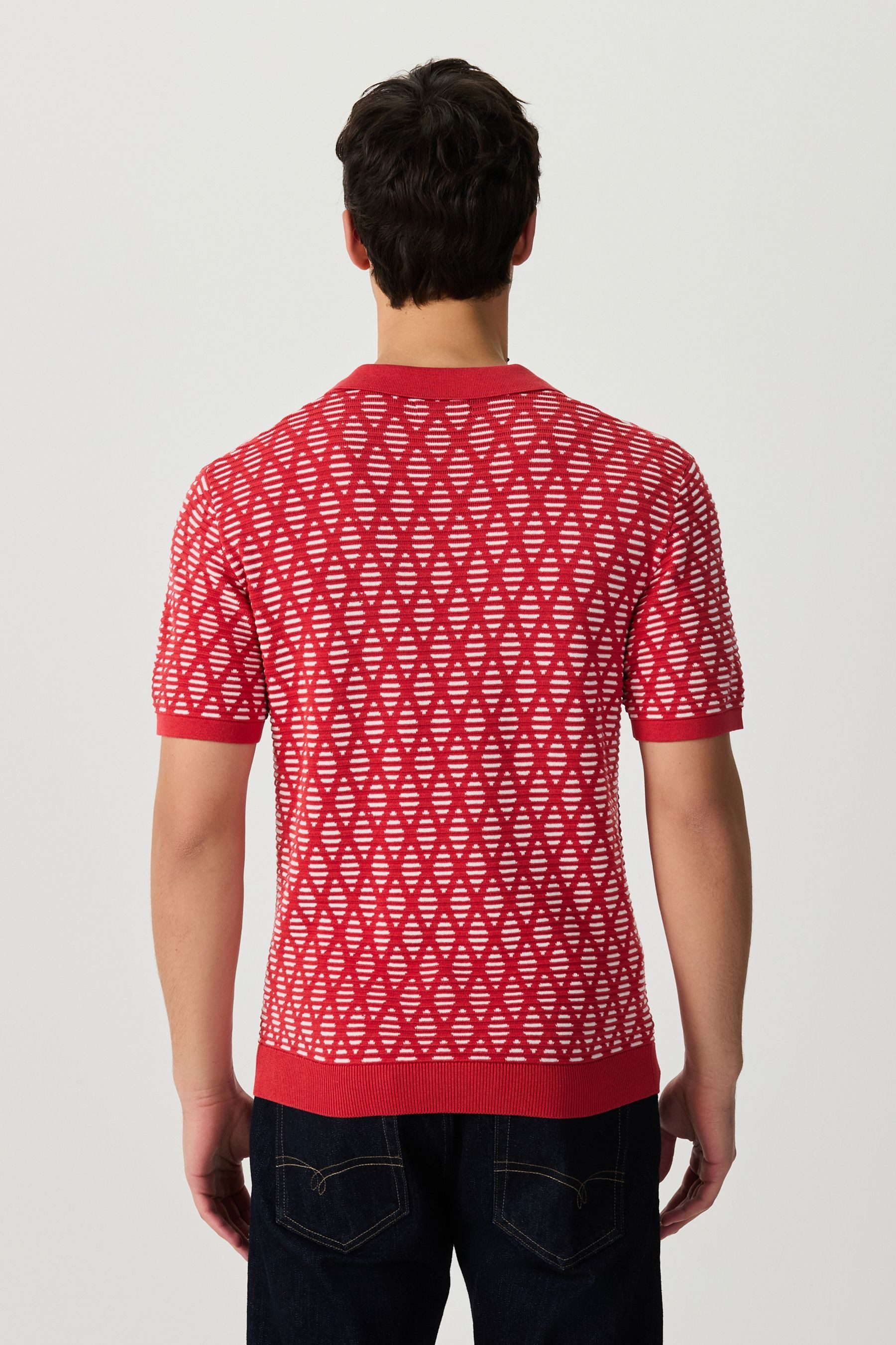 Next Poloshirt Kurzärmeliges Regular Fit Polohemd, Argyle-Muster (1-tlg)