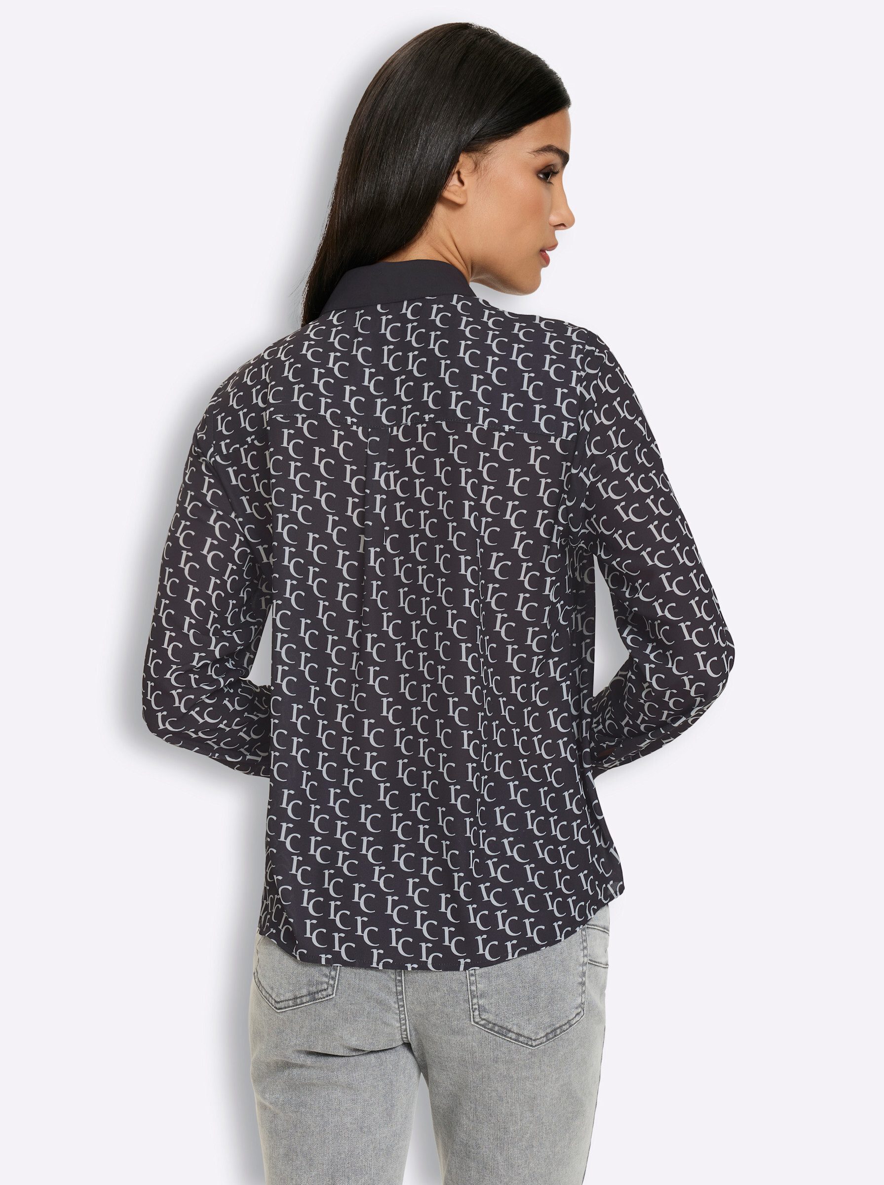 heine Klassische Bluse Druck-Bluse Langarm