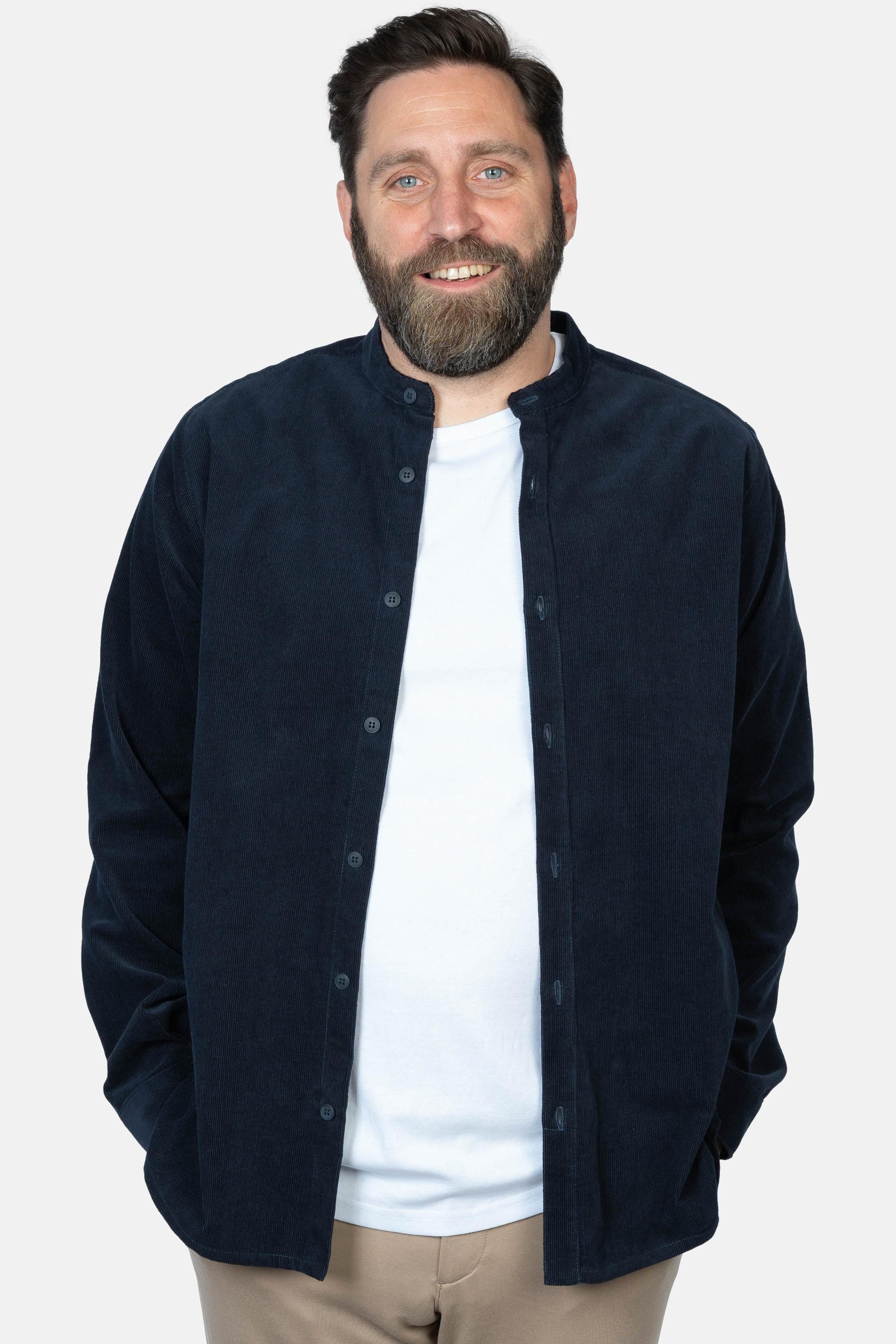 HANSEHELD Langarmhemd Hanseheld Cordhemd Herren Stehkragen günstig online kaufen