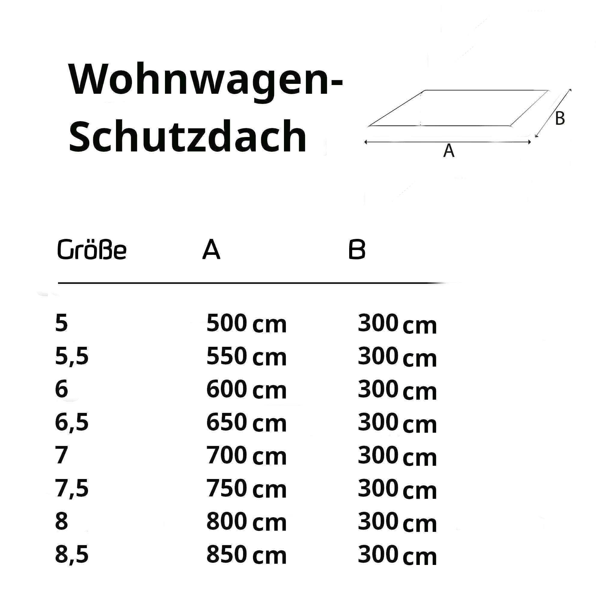8,5 x (1 3m m Wohnwagen atmungsaktiv und (LxB): Green Wohnwagenschutzhülle Schutzdach UV-beständig, Stück), Yard schimmelresistent