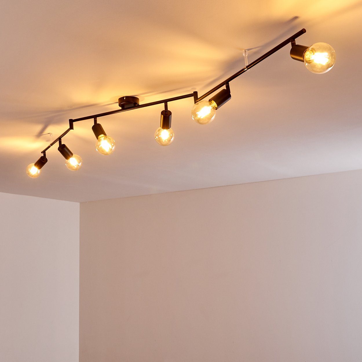 hofstein Deckenleuchte »Agnino« Deckenlampe aus Metall in Schwarz, ohne Leuchtmittel, mit verstellbaren Strahlern, 6xE27, Spot im Retro/Vintage Design – Bild 3 von 5