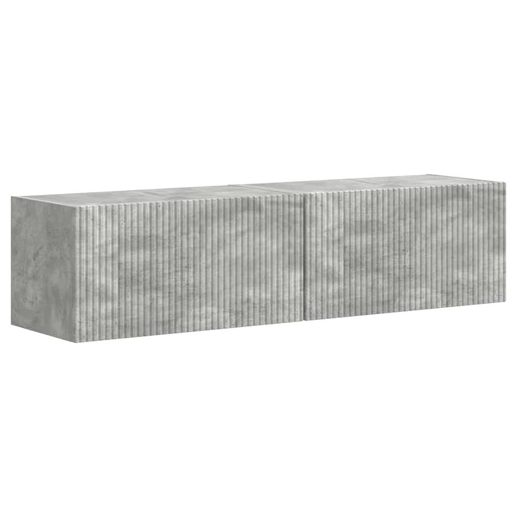 vidaXL TV-Wand TV-Wandschrank 2 stk. Beton Holzwerkstoff, (2-St)