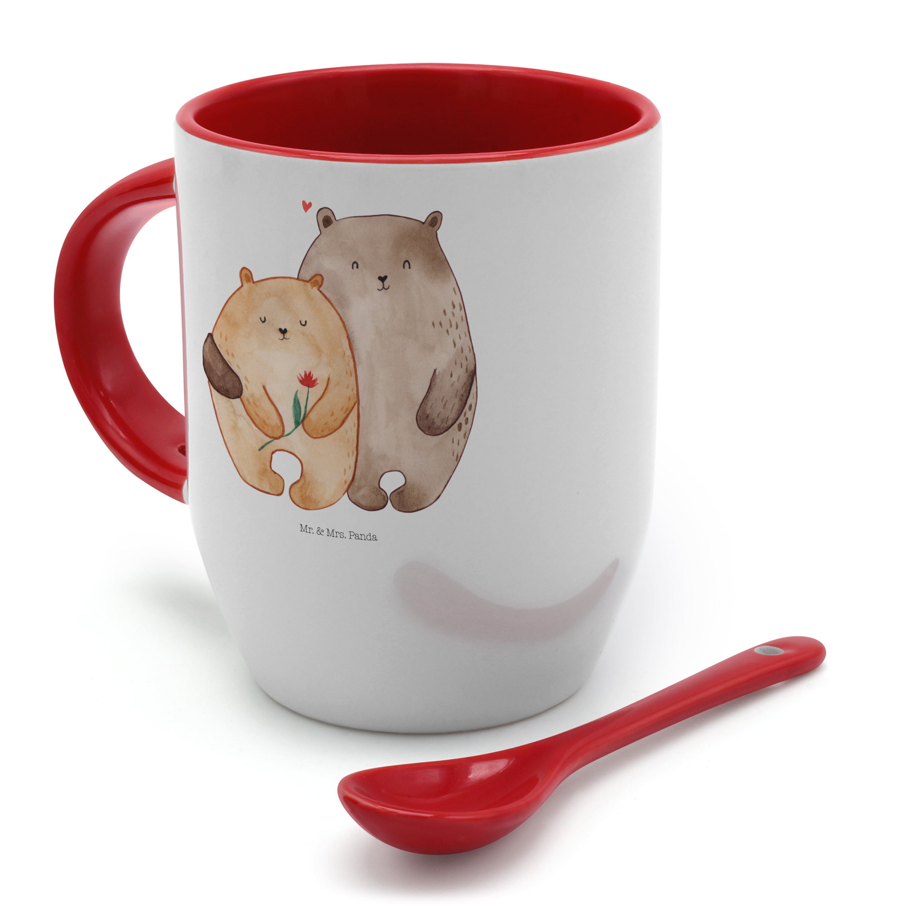 Bären Keramik - Kaffeebecher, Geschenk, Mrs. - Bärchen, Liebe Mr. Tasse Panda Weiß & Tasse, Tassen,