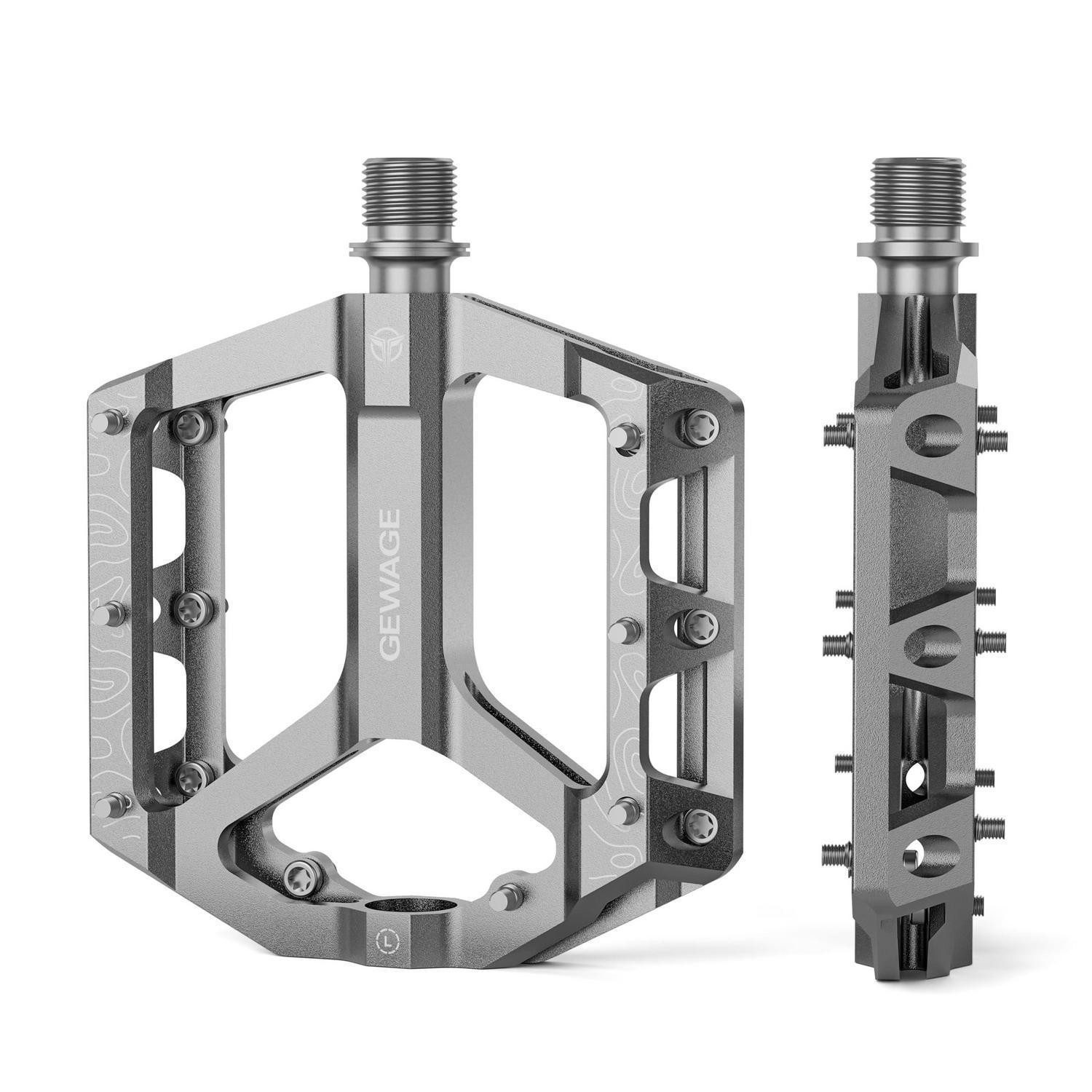 LuxusKollektion Plattformpedale MTB Pedale Set Aluminium Silber