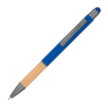 Livepac Office Kugelschreiber Touchpen Kugelschreiber mit Griffzone aus Bambus / Farbe: blau