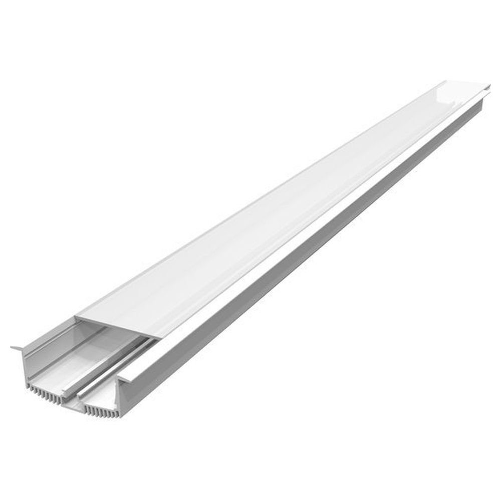SLV LED-Stripe-Profil Einbauprofil Grazia 60 in Weiß 1,5m, 1-flammig, LED Streifen Profilelemente